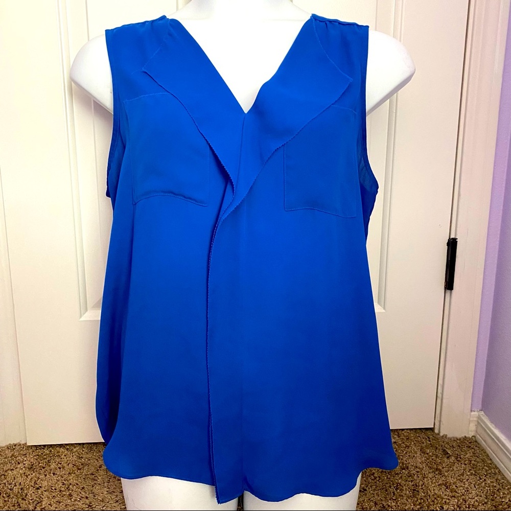 Royal blue sleeveless blouse. Size XL